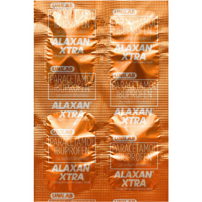 Alaxan XTRA 20 Caplets Pain Reliever with Ibuprofen and Paracetamol - For Body Aches, FASTER & LONGE
