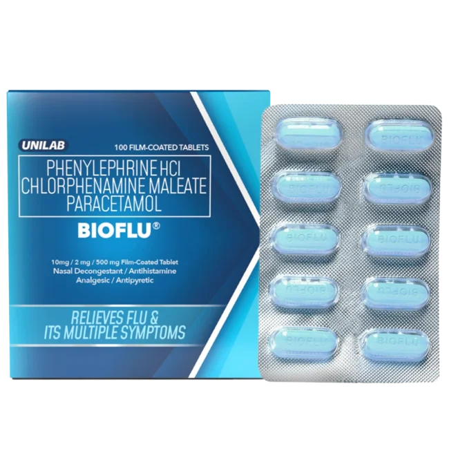 Unilab Bioflu 10 Tablets - Medicine for Relief of Flu and other symptoms