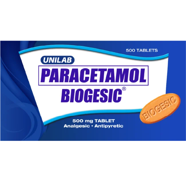 Unilab Biogesic 500 Tablets - 500mg Paracetamol for Quick Relief of Headache and Fever