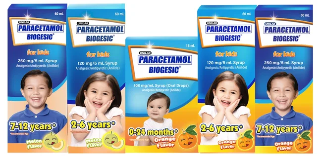 Kids Fever and Cough Duo (Biogesic 120 mg Melon syrup 60ml and Solmux 200mg 60ml)