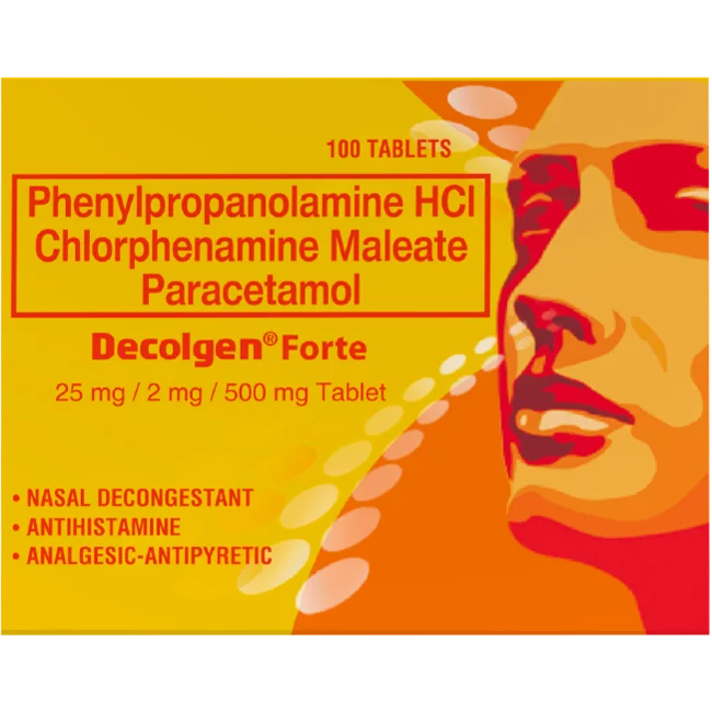 Unilab Decolgen Forte 100 Tablets - Powerful Relief from Cold & Sinusitis Symptoms