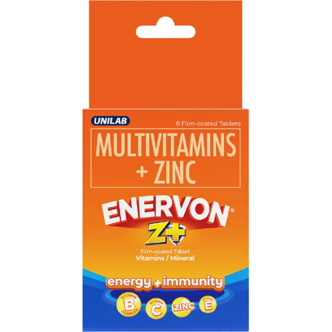 BUY 4 Unilab Enervon Z+ Multivitamins 8 tablets, GET 1 FREE Enervon Z+ Multivitamins 8 tablets