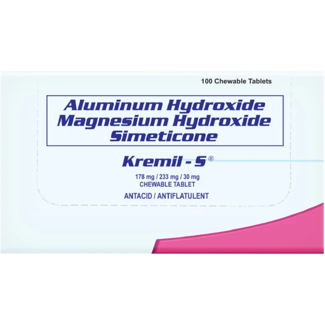 Unilab Kremil-S 100 Tablets - Antacid for Fast Relief from Hyperacidity and Its Accompanying Symptom