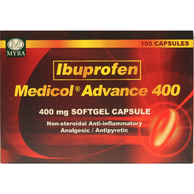 Unilab Medicol Advance 400mg Ibuprofen 100 Capsules - Quick Relief Migraine, Toothache, Dysmenorrhea