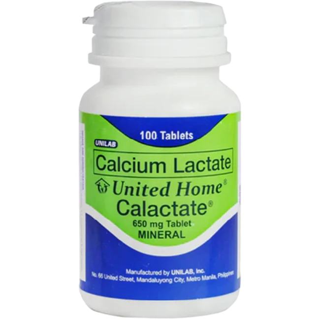 United Home Calactate 650Mg 100 Tablets (Calcium Supplements for Pregnant and Lactating Moms)