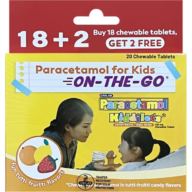 United Home' Kiddilets Chewable Paracetamol 18+2 Promo pack