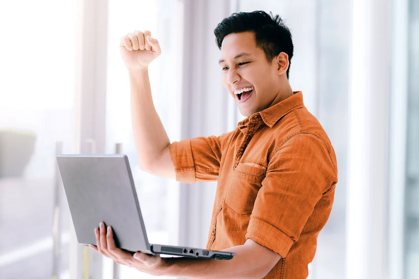 man-celebrating-win