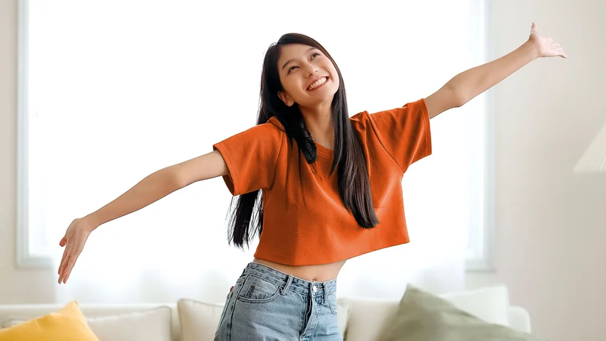 woman in good mood