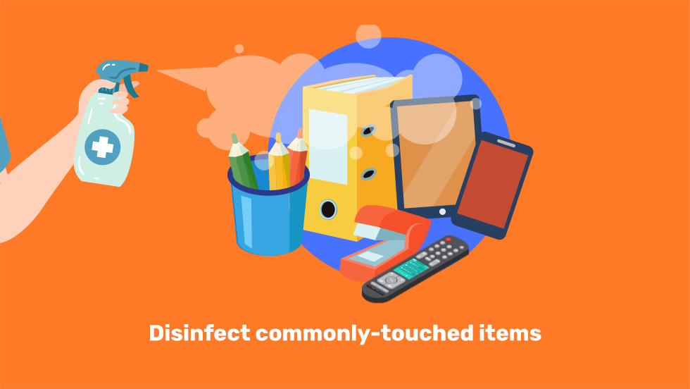 disinfecting commonly touched items asset