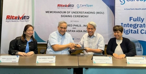 IMPROVING HEALTH CARE ACCESSIBILITY CareTech Health and RiteMed Philippines Inc. officials sign a memorandum of understanding on improving health care accessibility, solidifying their shared mission to make quality health care more affordable and accessible for Filipinos, on Feb. 17, 2025. CARETECH PHOTO
